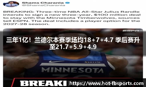 三年1亿！兰德尔本赛季场均18+7+4.7 季后赛升至21.7+5.9+4.9